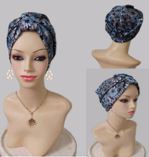 Usado, Turbante. Cachecol para perda de cabelo alopecia turbante envoltório de cabeça cinza/azul/preto EM PROMOÇÃO comprar usado  Enviando para Brazil