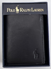 Cartera Polo Ralph Lauren Triple Cuero Negra Nueva 5x4" Plegada NUEVA segunda mano  Embacar hacia Argentina