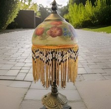 Lámpara tocador jacobea victoriana Trading Freya de vidrio con leche y cuentas florales 13,5" segunda mano  Embacar hacia Mexico