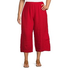 Calça cargo Bryn Walker tingida cruz linho vermelho-laranja pintuck grande comprar usado  Enviando para Brazil