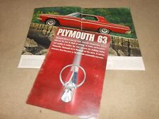 1963 plymouth brochure for sale  Greencastle