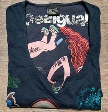 Vestido túnica gráfico feminino Desigual gola V 41T2661 tamanho médio comprar usado  Enviando para Brazil