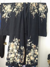 DESLUMBRANTE QUIMONO FLORAL FORRADO DE SEDA PONGEE 1920 COMPRIMENTO TOTAL COM CINTO RARO, usado comprar usado  Enviando para Brazil