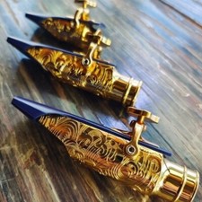 Saxofone Bocal de Metal Banhado a Ouro Alto Tenor Soprano Sax Bocal NOVO comprar usado  Enviando para Brazil