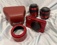Câmera Digital Nikon 1 J1 10.1MP - Vermelha com VR 10-30mm e 30-110mm e Estojo de Couro comprar usado  Enviando para Brazil