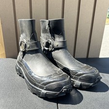 Botas Burberry Femininas Tamanho 38 Couro Preto Borracha Tornozelo TB Fivela Feita na Itália comprar usado  Enviando para Brazil