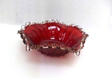 VASO TIGELA DE VIDRO ARTE VERMELHA MURANO VENEZIANO BAROVIER & TOSO SIGNORETTO, usado comprar usado  Enviando para Brazil