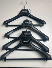 Usado, Conjunto de 4 cabides de terno Isaia preto plástico pesado comprar usado  Enviando para Brazil