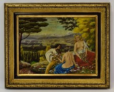 1961 Karel Stášek, Stary obraz „Alegoria”, olejny, podpisany i datowany, 54 x 44 na sprzedaż  PL