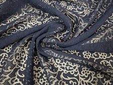 Tecido de material de costura azul vintage transparente redemoinho de renda 5 jardas floral paisley comprar usado  Enviando para Brazil