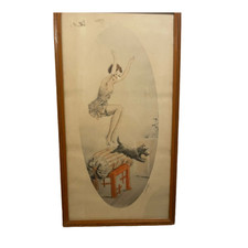 Lithographie ovale signée d'occasion  Hautefort