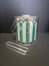 Pinças vintage Stotter acrílico plástico balde de gelo verde listras brancas 7,5" comprar usado  Enviando para Brazil