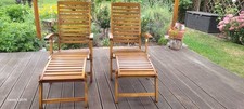 Liegestuhl deckchair holz gebraucht kaufen  Müllrose