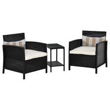 Outsunny 3pc rattan for sale  GREENFORD