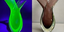 Vaso vintage Murano Sommerso Flavio Poli soprado à mão âmbar urânio vaselina vidro comprar usado  Enviando para Brazil