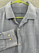 Camisa masculina grande manga longa listra bordada 100% linho com botões Tommy Bahama comprar usado Camisa masculina grande manga longa listra bordada 100% linho com botões Tommy Bahama comprar usado  Enviando para Brazil