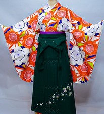 Conjunto completo de quimono e hakama manga dois shaku, 100 kara ryoran, fibra sintética comprar usado  Enviando para Brazil