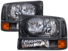 Conjunto de faróis 4 peças halogênio preto compatível com 99-04 Ford Superduty / 00-05 Excursion comprar usado  Enviando para Brazil