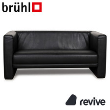 Brühl Visavis Leder Zweisitzer Schwarz Sofa Couch na sprzedaż  Wysyłka do Poland