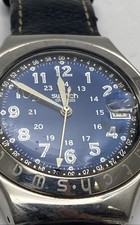 Usado, Relógio masculino Swatch 38mm WR mostrador azul suíço aço inoxidável ironia comprar usado  Enviando para Brazil