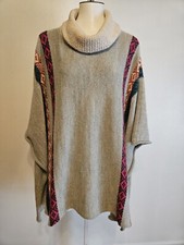 Poncho de pescoço capuz alpaca comércio justo orgânico indígena tamanho único em excelente estado usado  comprar usado  Enviando para Brazil