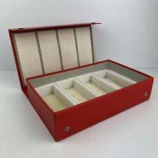 Porta-corrediças vintage organizador compartimento arquivo 100 slides capa de tecido vermelho, usado comprar usado  Enviando para Brazil