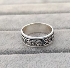 Anillo de plata esterlina 925 sólido único giratorio banda de flores anillo hecho a mano todos los tamaños segunda mano  Embacar hacia Argentina