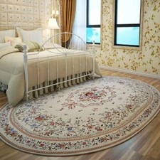 Tapetes de quarto estilo pastoral tapete de cabeceira oval estampado com flores tapetes de pelúcia comprar usado  Enviando para Brazil