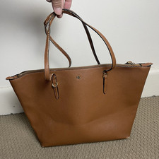Bolsa tote feminina de couro Lauren Ralph Lauren grande marrom alças descascantes comprar usado  Enviando para Brazil