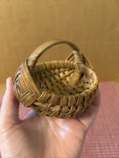 Cesta de campo doce miniatura do século XIX tamanho forma de melão com cabo de madeira dobrado comprar usado  Enviando para Brazil