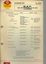 Shell lubrication chart for sale  PULBOROUGH