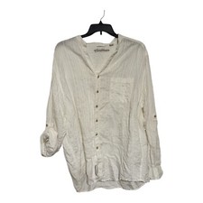 Camisa masculina caribenha sem colarinho botão linho rayon manga longa tamanho XLT comprar usado  Enviando para Brazil