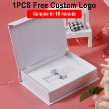 Usado, Caixa de presente de cristal personalizada casamento USB flash drive 64GB logotipo grátis pen drive 32G 16G comprar usado  Enviando para Brazil