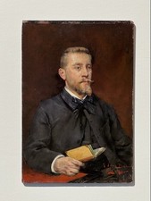 Portrait Homme Au Livre Livres Tableau Ancien Huile XIX Costume Moustache comprar usado Portrait Homme Au Livre Livres Tableau Ancien Huile XIX Costume Moustache comprar usado  Enviando para Brazil