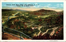 Cartão postal Chimney Rock Motor Road Asheville Carolina do Norte NC vista aérea comprar usado  Enviando para Brazil