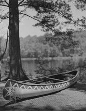 Foto vintage Bruce Weber canoa de madeira parque Adirondack arte paisagem 1990 tapete 12x15 comprar usado  Enviando para Brazil