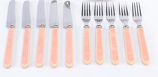 Usado, Talheres vintage 8 peças aço inoxidável cabo acrílico rosa MCM comprar usado  Enviando para Brazil