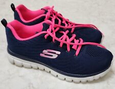 Usado, Zapatos de Entrenamiento Skechers Graceful para Mujer Azul Marino Gimnasio Entrenamiento Entrenadores Acolchados segunda mano  Embacar hacia Argentina