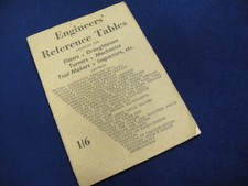 Engineers reference tables for sale  PETERBOROUGH