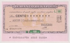 Miniassegni  Banco di Napoli - ASCOM (Confcommercio) 01.03.76  BDN17 comprar usado  Enviando para Brazil