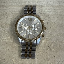 Relógio cronógrafo Michael Kors original MK8344 masculino Lexington dois tons mostrador prata comprar usado  Enviando para Brazil
