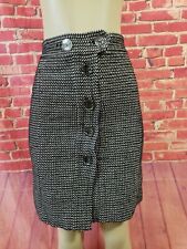 Saia frontal TULEH lã mescla tweed preta feminina botões tamanho 2 NOVA comprar usado  Enviando para Brazil