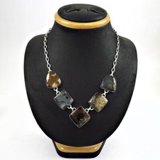 Usado, Almofada Turca Pedra de Ágata Prata Maciça Irmã Elegante Colar Aglomerado Joias comprar usado  Enviando para Brazil
