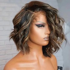 Peruca de destaque loira 13x4 perucas frontais de renda ombre peruca de cabelo humano onda encaracolada comprar usado  Enviando para Brazil