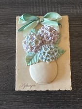 Placa de parede vintage 3D torta de lama hortênsias em um vaso comprar usado  Enviando para Brazil