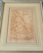 Estampa rococó francesa antiga – Gravura Demarteau Van Loo casa emoldurada Heydenryk comprar usado  Enviando para Brazil