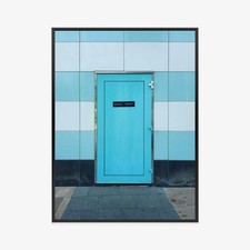 Plakat w ramie Architektura Minimalistyczny Niebieskie drzwi Premium na sprzedaż  PL