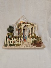 Gazebo coberto de flores vintage casa de campo prateleira 3D placa de parede 2002 7"x5" comprar usado  Enviando para Brazil