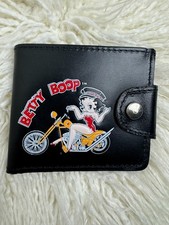Usado, Carteira de couro preta vintage sexy Betty Boop motociclista feita nos EUA cartões moeda de identificação comprar usado  Enviando para Brazil