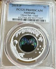 Usado, 2015-P Australia Ghost Bat Opal Series PCGS PR69 Ultra Cameo prata $1 moeda comprar usado  Enviando para Brazil